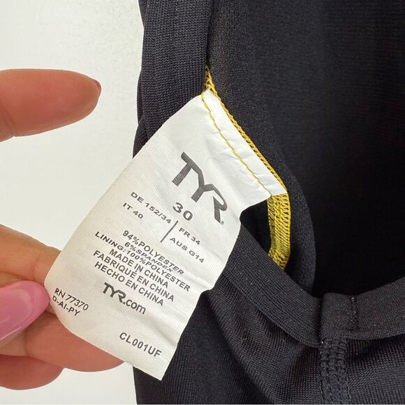 TYR SPORT Women's Phoenix Splice DiamondFit Swimsuit Size 30 Black/Gold - Picture 5 of 7